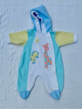 Vintage fleece-like baby onesie